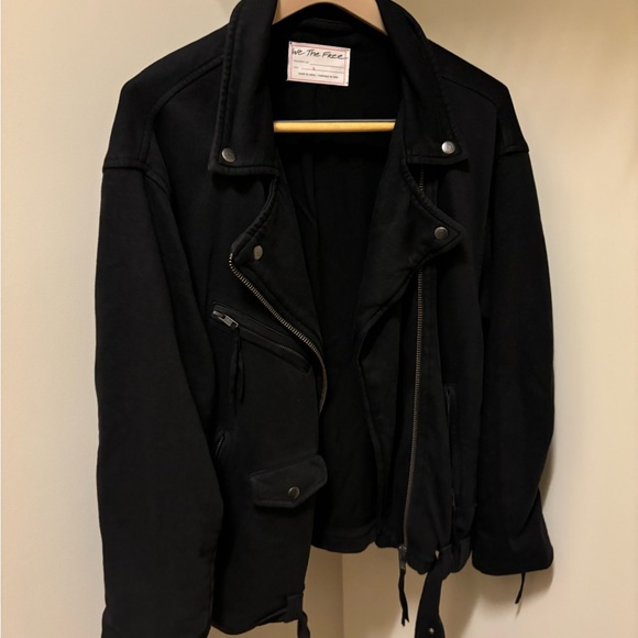 Free People Rebel Rebel Cotton Moto Jacket. - Picture 3 of 9